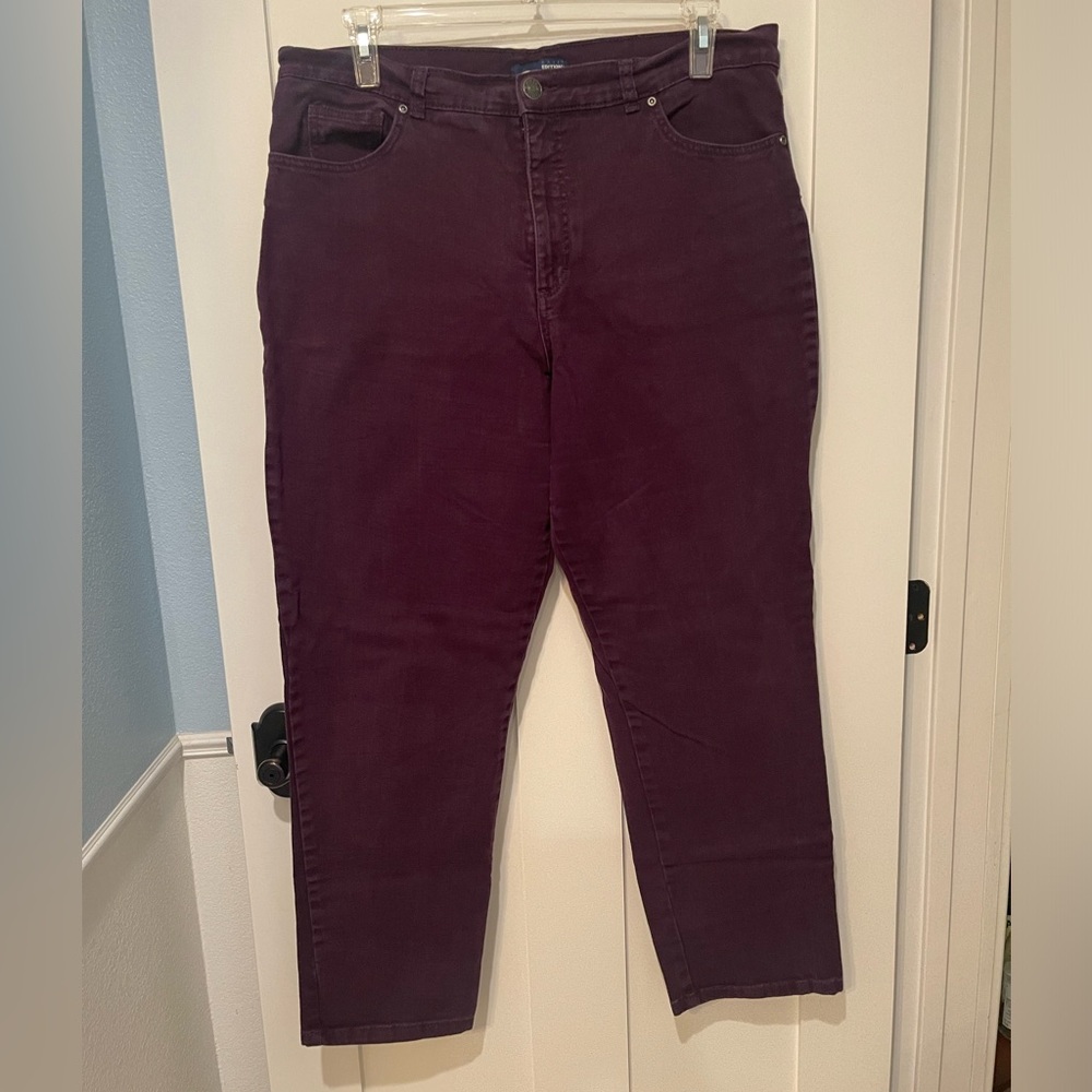 Basic Editions, Classic Fit, eggplant colored jeans. Size 18